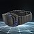 cheap Digital Watches-Men LED Watch Black Stainless Steel Band Length Quartz Movement Daily Waterproof LED Screen Snake Design LED Watch
