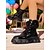 baratos Festa da Vida Noturna-Botas de combate femininas com lantejoulas prateadas - botas plataforma de cano curto com cadarço e glitter para festas noturnas e baladas