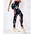 abordables Leggings y mallas de yoga-Mujer Leggings Capri Mallas Leggings de Yoga Con bolsillos Control de barriga Alta cintura Gimnasio De Deporte Pilates Prendas de abajo Estampado Negro Otoño Deportes Ropa de Deporte Ajuste ceñido