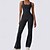 billiga Set och One-Pieces-Dam Scrunch Yoga Romper Träningsjumpsuits Öppen rygg Ensfärgat Kroppsdräkt Svart Kaffe Gymträning Volleyboll Löpning Hög midja Stretch Andningsfunktion Magkontroll Sport Sportkläder Tight passform