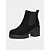 baratos Botas do Chelsea-Botas Chelsea femininas de camurça sintética – botins de salto grosso e sola de borracha para passeios de outono na fazenda, estradas rurais e colheita de abóboras