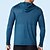 voordelige Bovenkanten-Voor heren Performance-shirt Sport T-shirt Lange mouw Capuchon Kleding Bovenlichaam Buiten Sneldrogend Zweetafvoerend anti-geur Ademend Polyester Donker Grijs Blauw Licht Grijs Vissen Tennis Hardlopen