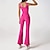 billiga Set och One-Pieces-Dam Scrunch Yoga Romper Träningsjumpsuits Dragkedja Ensfärgat Kroppsdräkt Rosenröd Gym Dans Träning Hög midja Stretch Andningsfunktion Magkontroll Ärmlös Sport Sportkläder Tight passform