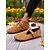 abordables Zapatillas sin cordones y mocasines de mujer-Zapatos planos de ante sintético con punta ancha para mujer y correa ajustable: zapatos casuales de estilo cómodo para jardines, parques y paseos al aire libre.