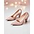 baratos Festa da Vida Noturna-Sapatos de salto bloco nude brilhantes para mulheres - sapatos de festa com bico fino para vida noturna, coquetéis e trajes elegantes