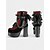 cheap Shoes For Women-Women&#039;s Gothic Platform Lace-Up Boots – Black and Red High Heel Ankle Boots with Chains and Lace Trim for Punk Rock, Halloween &amp; Cosplay Outfits
