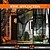 abordables Halloween-Rideau de gaze noir effrayant 1 pièce pour Halloween - parfait pour les décorations de maison hantée, de boîte de nuit et de salle d'évasion, tissu polyester, décorations d'Halloween, rangement