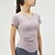 billiga Yogatoppar-Dam Yoga-t-shirt Lättkläder Andningsfunktion Vadderad Kortärmad sporter Ensfärgat Överdelar För Pilates Löpning Yoga Sportkläder