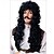 cheap Historical Wigs-Pirate Captain Men&#039;s Wig COS Long Curly Hair Clown Black Halloween Punk Rock Headpiece