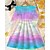 abordables Vestido con visión brillante en 3D-Girls &#039; 3D Geométrico Vestido Vestido de volante Manga Larga Verano Primavera Vacaciones Diario Festivos Princesa Hermosa Dulce Niños 4-12 años Vestido informal Vestido de una línea Hasta la Rodilla
