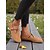 abordables Zapatillas sin cordones y mocasines de mujer-Zapatos planos de ante sintético con punta ancha para mujer y correa ajustable: zapatos casuales de estilo cómodo para jardines, parques y paseos al aire libre.