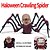 abordables Halloween-Halloween nouvelle araignée rampante électrique peluche araignée articulations réglables induction électrique lumière son fantômes