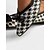 voordelige Platte damesschoenen-Dames pied-de-poule gebreide puntige platte schoenen – elegante instappers met strikdetail voor casual, kantoor- en weekendkleding