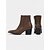 abordables Bottines-Bottines à bout pointu en similicuir marron pour femme – bottines à talon moyen style western avec embout en métal et fermeture éclair latérale, chaussures d&#039;automne décontractées pour le streetwear urbain et les tenues de bureau