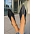 billige Flade sko til kvinder-Brune damesko med spids snude i imiteret læder – minimalistiske slip-on loafers med V-udskæring, elegant business casual og hverdagstøj til kontoret