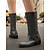 preiswerte Reitboots-Braune Westernreitstiefel für Damen – Stiefel aus Kunstleder mit quadratischer Zehenpartie und halbhoher Wadenhöhe und Schnallenriemen, lässiger Cowboy-Stil für Herbst-Streetwear und