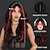 baratos Perucas de festa-Peruca longa ondulada com mechas vermelhas e pretas, franja de cortina, 26 polegadas, sintética, vermelha e preta, resistente ao calor, com raiz escura, para mulheres, cosplay de Halloween