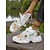 tanie Trampki damskie-Damskie trampki Flyknit z kwiatowym nadrukiem i motylami – lekkie, oddychające buty codzienne do ogrodnictwa, spacerów, biegania i fitnessu