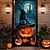 billige Halloween dørcovers-Halloween Dør Covers Dør Jack O Lantern Tapestry Dør Gardin Dekoration Baggrund Dør Banner til Frontdør Landsbyhus Feriefest Indendørs Udendørs Dekorationsartikler