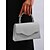abordables Bolsos de mano y de noche-Bolso de mano para mujer con purpurina plateada y asa de diamantes de imitación: elegante bolso de noche para fiestas, bodas y cócteles.
