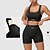 baratos Conjuntos e Macacões-Mulheres 2 Peças Sutiãs esportivos Conjuntos de treino Roupas de ioga Acolchoado Côr Sólida Conjuntos Preto Rosa claro Treino de Ginástica Voleibal Corrida Cintura Alta Esticar Respirável Esporte