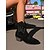 abordables Cowboy y botas occidentales-Botas vaqueras occidentales de gamuza marrón para mujer: cómodas botas de tacón de bloque con punta puntiaguda hasta media pantorrilla para mujer, estilo bohemio, ideales para festivales de música,