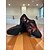 baratos Sapatos de Dança Latina-Sapatos de dança femininos com cadarço e flores pretas e vermelhas - salto grosso, sapatos profissionais para prática de salão de baile para dançarinas e treinamento latino