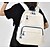 abordables Mochilas Universitarias-Mochila escolar para mujer en color crema y azul: mochila minimalista y ligera con múltiples bolsillos para uso diario y viajes.