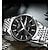 abordables Relojes de Cuarzo-Regalo para Mujeres Reloj de Cuarzo de Gran Esfera Moda Reloj de Rhinestone Luminiscente con Calendario y Fecha Impermeable Reloj con Correa de Acero Inoxidable