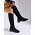 baratos Cowboy &amp; Western Boots-Mulheres Botas Botas Cowboy Diário Botas Longas Salto Baixo Dedo Apontado Casual Camurça Mocassim Preto Verde Escuro