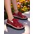 abordables Richelieu femme-Chaussures Oxford rouges en cuir verni pour femmes – Chaussures plates à lacets et semelle épaisse pour un usage quotidien, à l&#039;école et en ville