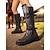 abordables Bottes de cheval-Bottes d&#039;équitation marron pour femmes, montantes jusqu&#039;aux genoux – style combat équestre à boucle en similicuir pour les aventures en plein air d&#039;automne et le cosplay d&#039;inspiration médiévale