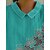 baratos Tops Florais-Mulheres Camisa Social Floral Diário Casual Manga Curta Colarinho de Camisa Tops regulares Diário Feriado Botões Imprimir Azul Verão Primavera