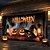 preiswerte Halloween Garagentorabdeckung-Halloween Außen Garagentor Abdeckung Kürbis Skelette Banner Große Wandteppich Kulisse Dekoration für Urlaubs Außen Garagentor Zuhause Wand Dekorationen