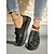 baratos Ténis de mulher-Tênis femininos slip-on com detalhes em strass, cabedal em mesh e sola grossa - calçados modernos para festas noturnas e baladas para mulheres