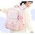 abordables Sacs à dos pour Enfants et Adolescents-Sac à dos d'école rouge et blanc pour filles – joli sac à dos de grande capacité avec patchs étoiles et breloque pompon pour ados