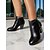 baratos Cowboy &amp; Western Boots-Mulheres Botas Sapatos de camurça Borla Tênis Festa Trabalho Viagem Mocassim Ziper Salto Robusto Ponta Redonda Elegante Boêmia Moda Caminhada Couro Ecológico zíper Preto Marron