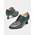 ieftine anii 1920-Pantofi oxford verzi pentru femei, din epoca edwardiană – pantofi eleganți victoriani vintage cu toc mediu, cu șireturi și detalii brogue, perfecți pentru petreceri cu ceai, cosplay și evenimente istorice, din anii 1900-1910