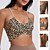 cheap Sports Bras &amp; Vests-Women&#039;s Strappy Sports Bras Underwear Low Support Breathable Wireless Padded Leopard Sport Activewear Black Green Gym Fitness Yoga