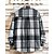 abordables Chaquetas y abrigos de hombre-Hombre Chaqueta ligera Chaqueta de camisa Chaqueta casual Chaquetón Vacaciones Diario Transpirable Bolsillo Primavera Otoño Plaid Moda Clásico Diseño Regular Verde Trébol Caqui Gris Chaquetas