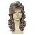 cheap Historical Wigs-70s Style Retro Mullet Wig 80s Style Costume Long Wavy Brown Hair with Sunglasses Costume Accessory