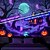 cheap Halloween Wall Tapestries-Halloween Blacklight Wall Tapestry – UV Reactive Haunted Path, Neon Colors Spooky Forest Scene, Glow in the Dark Gothic Backdrop for 2025 Halloween Party Decoration
