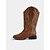 billige Cowboy &amp; Western Boots-dame western cowboystøvler med broderet syning – støvler i imiteret læder til midt på læggen til efterårsfestivaler, landbrugsarbejde og landlige outfits
