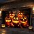 tanie Halloween pokrycie drzwi garażowych-Halloween Pokrywa Drzwi Garażowych – Nawiedzona Dyniowa Plantacja pod Blaskiem Księżyca Duża Dekoracja na Zewnątrz Łatwy Montaż na Halloween 2025 na Zewnątrz
