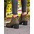 baratos Botas do Chelsea-Botas Chelsea femininas de camurça sintética – botins de salto grosso e sola de borracha para passeios de outono na fazenda, estradas rurais e colheita de abóboras
