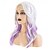 halpa Juhlaperuukit-Pitkät, laineikkaat valkoiset violetit peruukit naisille, synteettiset sivujakaukset, halloween-cosplay-peruukit, korvaavat hiustyylejä