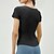 billiga Yogatoppar-Dam Yoga-t-shirt Lättkläder Andningsfunktion Vadderad Kortärmad sporter Ensfärgat Överdelar För Pilates Löpning Yoga Sportkläder