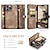cheap iPhone Cases-Phone Case For iPhone 16 15 14 Pro Max Plus 16e 13 12 Mini Wallet Case Detachable Zipper with Wrist Strap TPU PU Leather