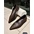 billige Flade sko til kvinder-Brune damesko med spids snude i imiteret læder – minimalistiske slip-on loafers med V-udskæring, elegant business casual og hverdagstøj til kontoret