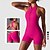 billiga Set och One-Pieces-Dam Scrunch Yoga Romper Träningsjumpsuits Dragkedja Öppen rygg Ensfärgat Kroppsdräkt Mörkgrå Svart Gymträning Volleyboll Löpning Hög midja Stretch Andningsfunktion Magkontroll Sport Sportkläder Tight
